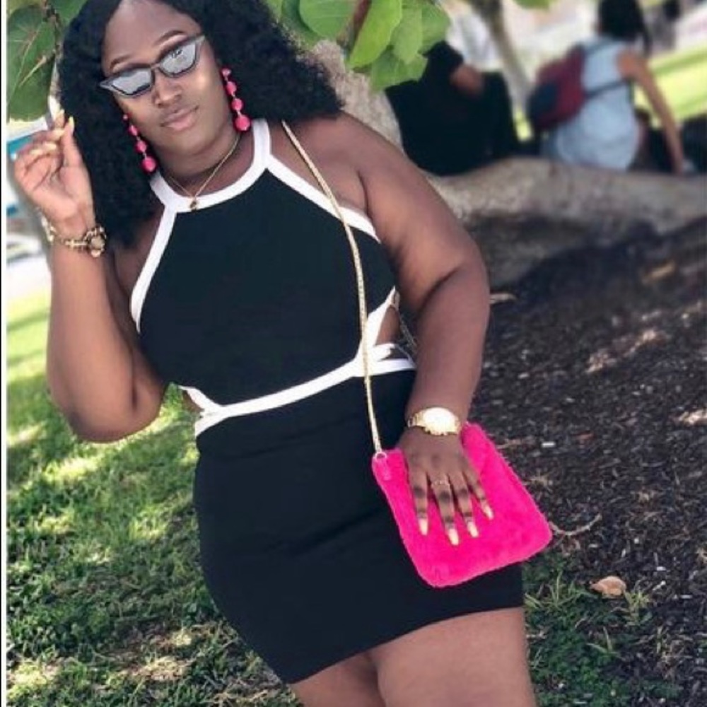 Fashionnova Plus Size Black and White Dress